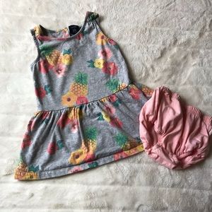 Baby gap pineapple dress with diaper cover 🍍